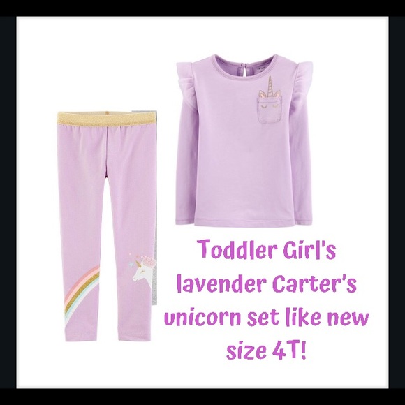 Carter's Other - Like NEW Unicorn leggings and long sleeve tee 4T